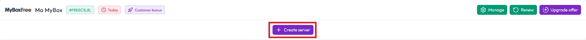 MyBoxFree management interface with the Add a pod button
