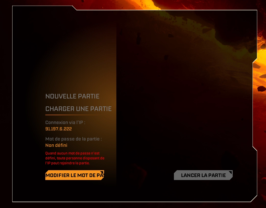 Star Rupture server management interface with session and save options