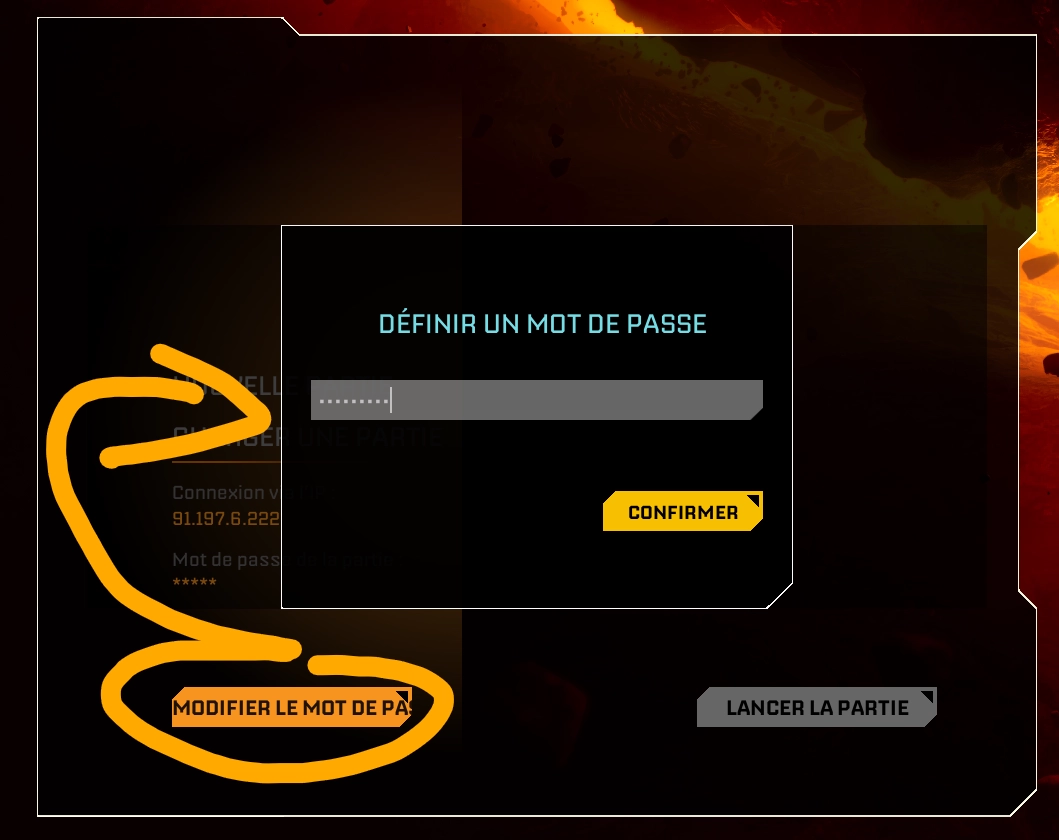 Star Rupture option to change the player connection password