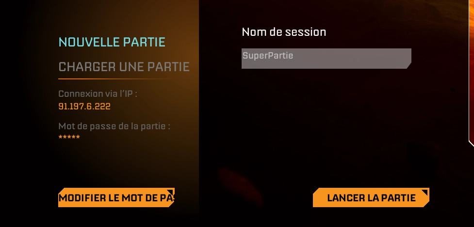 Star Rupture new session creation screen