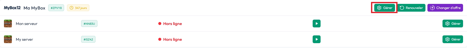 Onglet Sous-utilisateurs dans le panel MineStrator