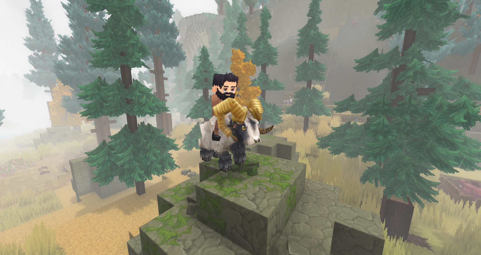 Player riding a ram mount in Hytale Update 3