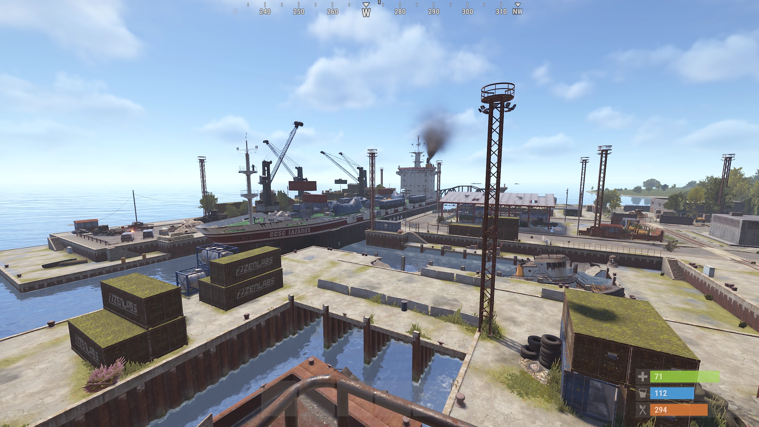 Large Harbor monument in Rust seen from above