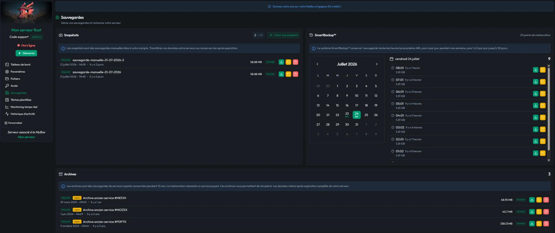 SmartBackup™ : comment sauvegarder un serveur de jeu en 2026 ? — illustration 1