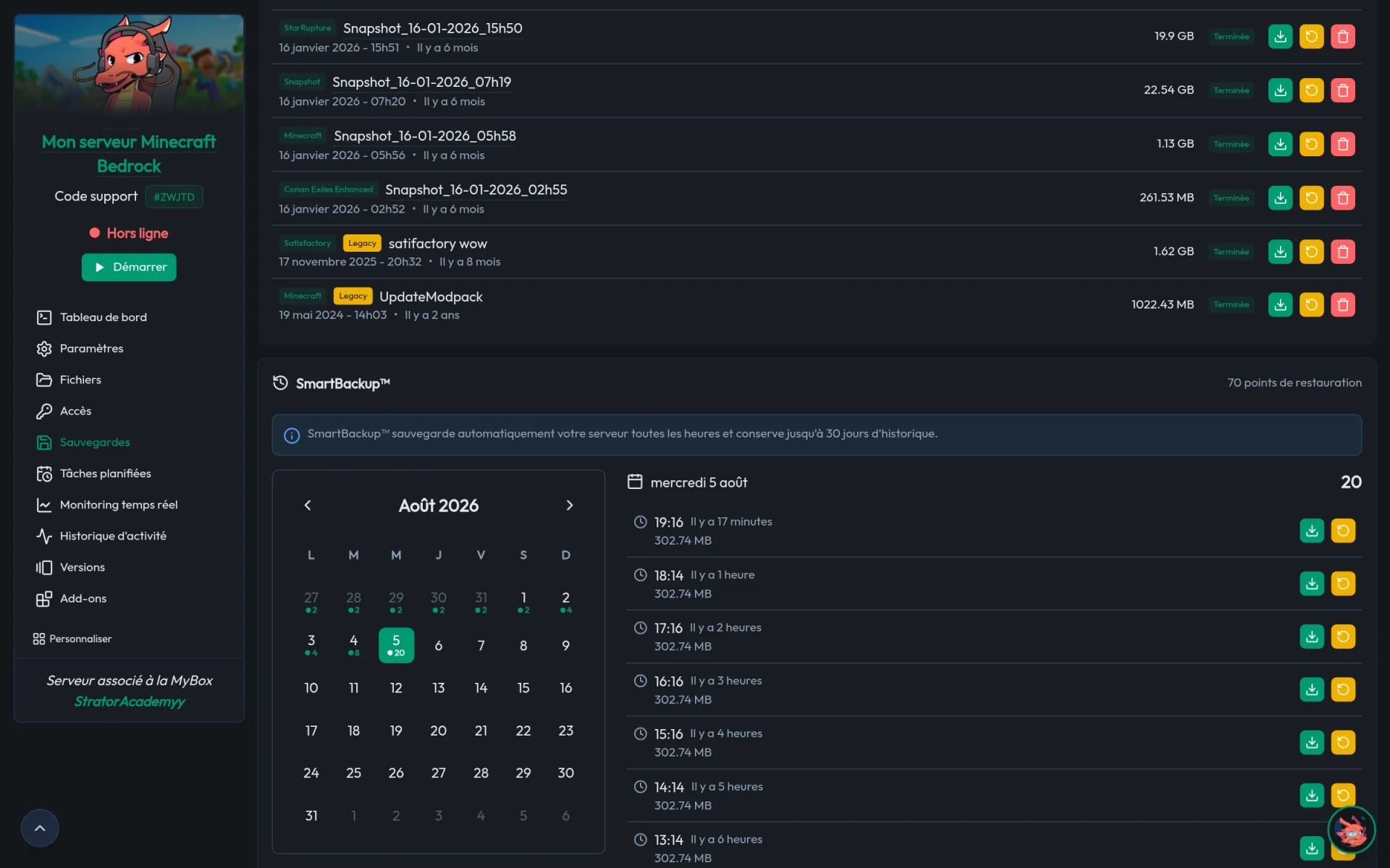 SmartBackup™ : comment sauvegarder un serveur de jeu en 2026 ? — illustration 1