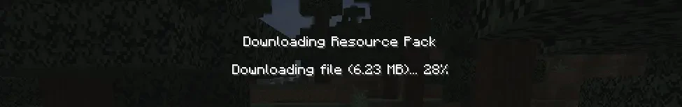 In-game message showing resource pack download on join