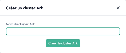 Création d’un cluster ARK sur le panel MineStrator avec le champ Nom du cluster