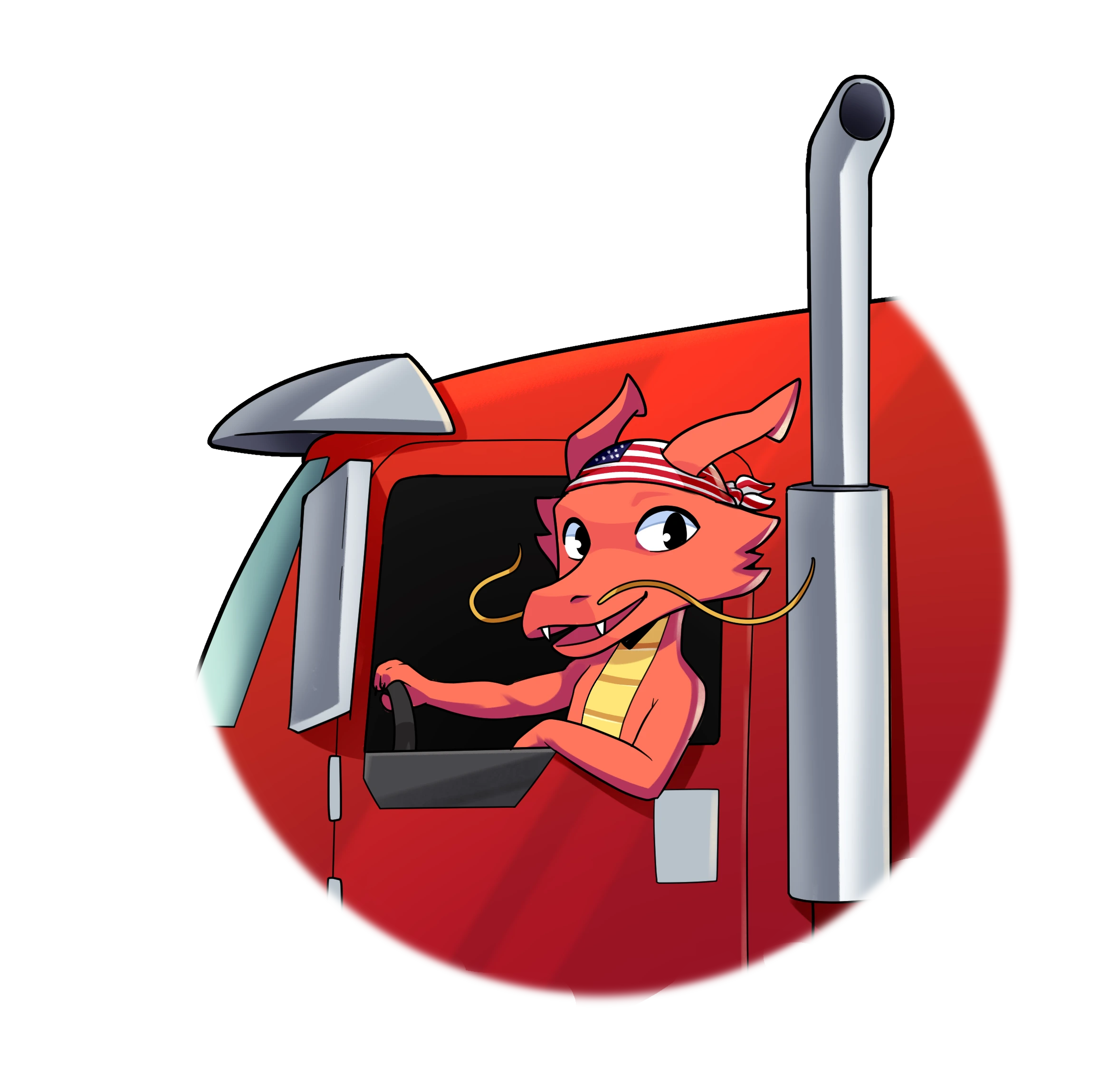 Stator déguisée en personnage du jeu American Truck Simulator