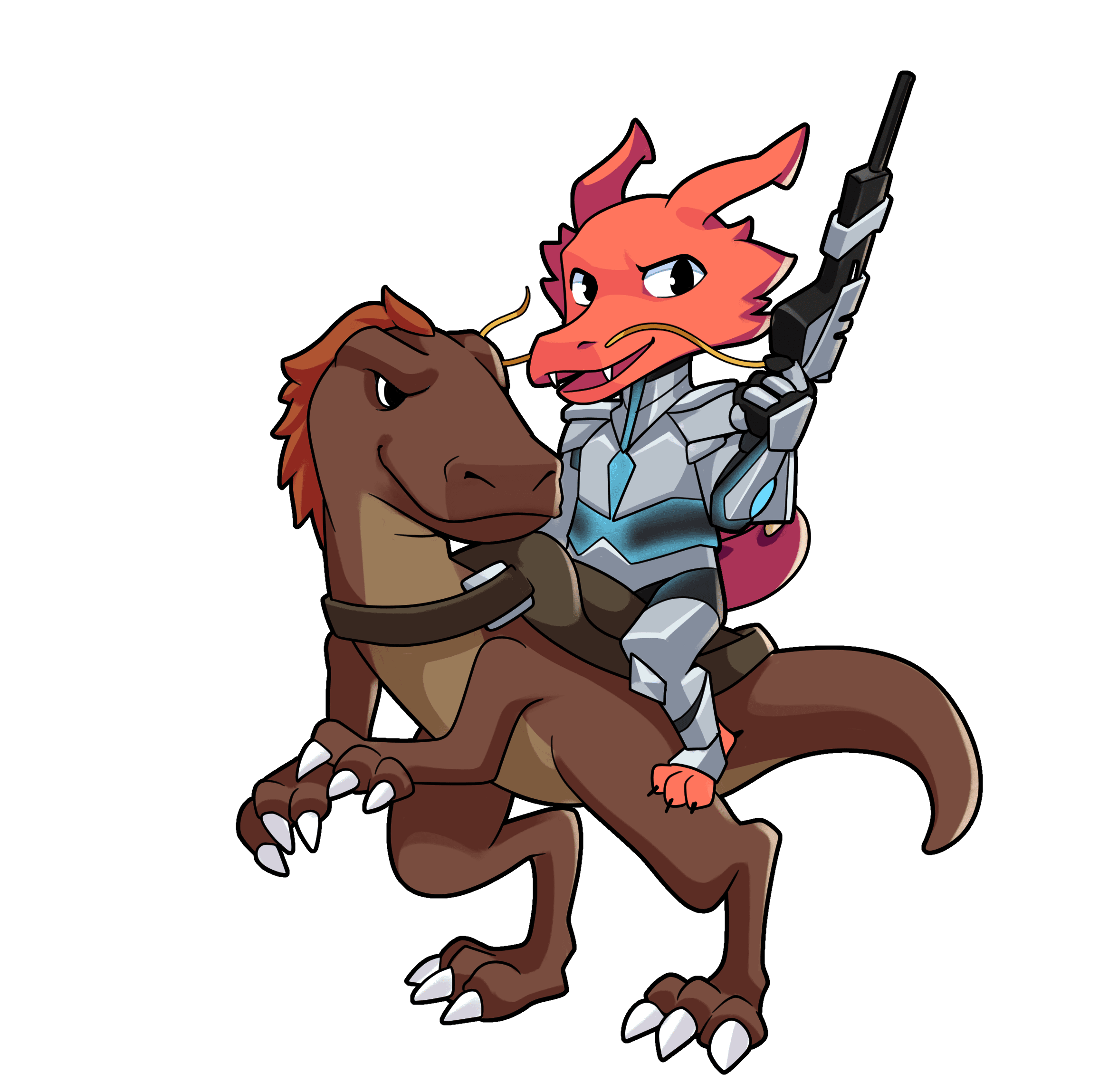 Stator déguisée en personnage du jeu Ark Survival Evolved