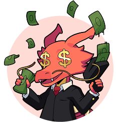 Strator avec une machine de billet et des billets tout autour