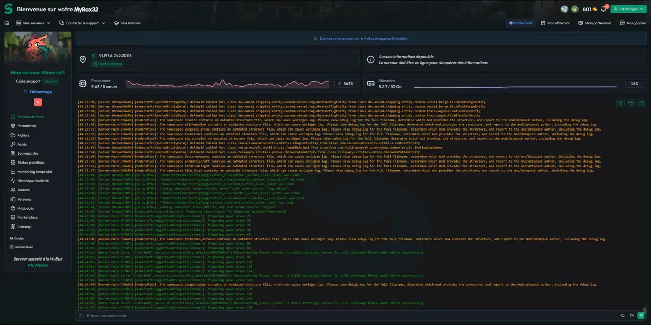Une interface en temps réel