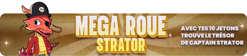 Bannière présentant la Méga Roue de la Fortune